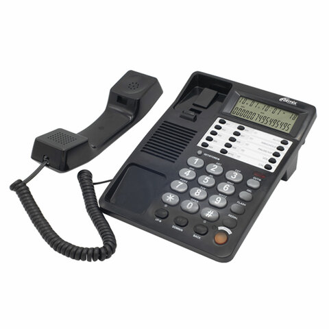 Телефон RITMIX RT-495 black, АОН, спикерфон, память 60 номеров, тональный/импульсный режим, черный,