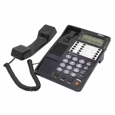 Телефон RITMIX RT-495 black, АОН, спикерфон, память 60 номеров, тональный/импульсный режим, черный,