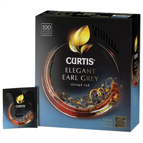Чай CURTIS "Elegant Earl Grey" черный с берг. и цедрой цит, 100 пак. в конвертах по по 1,7г,622219