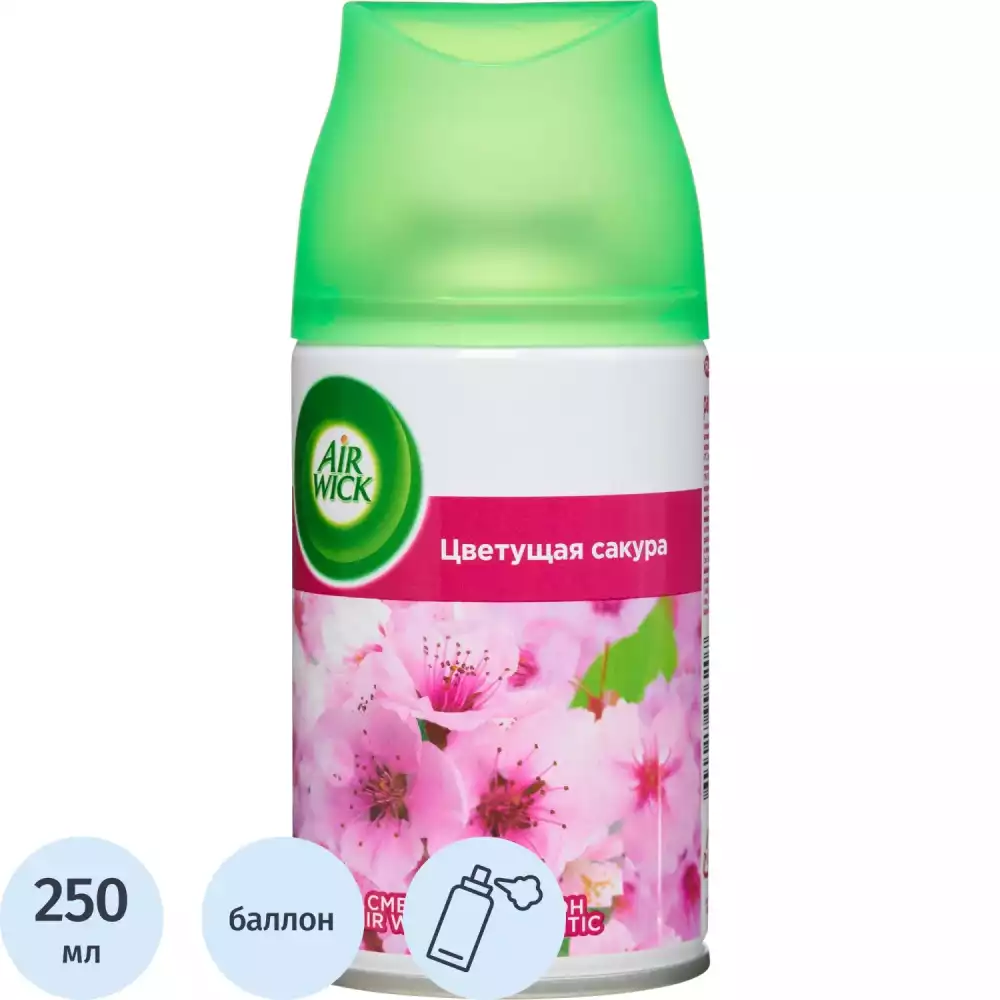 Баллон сменный для автоосвежителя Air Wick Pure Цветущая сакура, 250мл,1677233