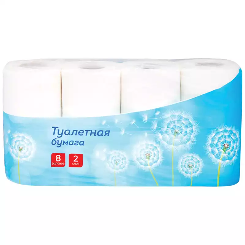 Бумага туалетная OfficeClean 2-слойная, 8шт., тиснение, белая, 249815