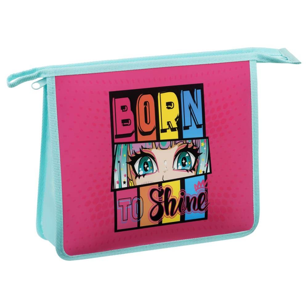 Папка для тетрадей 1 отделение, А4, ArtSpace "Born to shine", пластик, на молнии, ПТ-83_58213,365807
