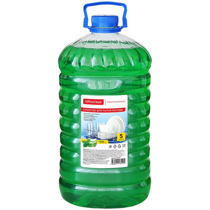 Средство для мытья посуды OfficeClean Professional "Алоэ и зеленый чай", ПЭТ, 5л, 246161/П