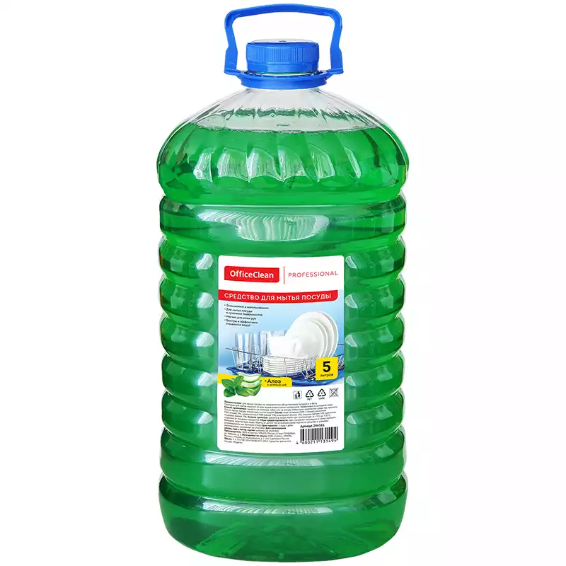 Средство для мытья посуды OfficeClean Professional "Алоэ и зеленый чай", ПЭТ, 5л, 246161/П