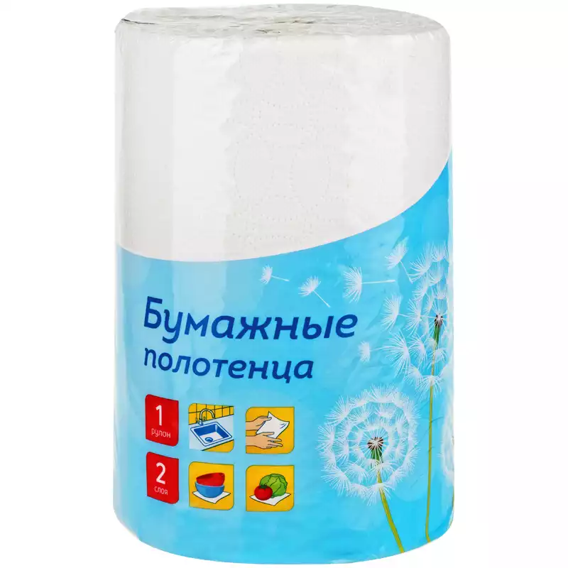Полотенца бумажные в рулоне OfficeClean "XXL", 2-слойное, 35м/рул., тиснение, белые, 1шт., 279676