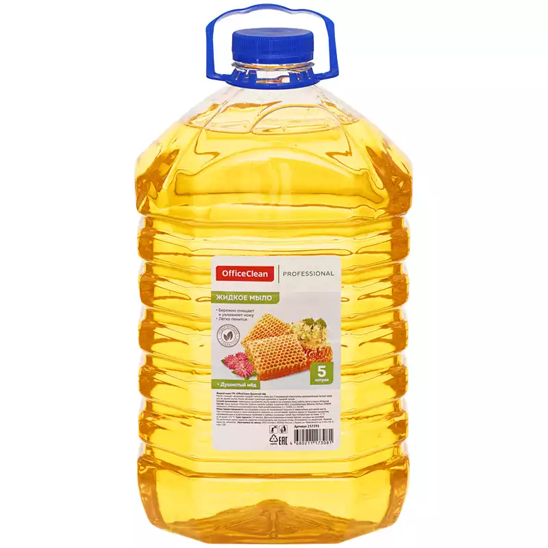 Мыло жидкое OfficeClean "Proffesional. Душистый мед", ПЭТ, 5л, 257291/П