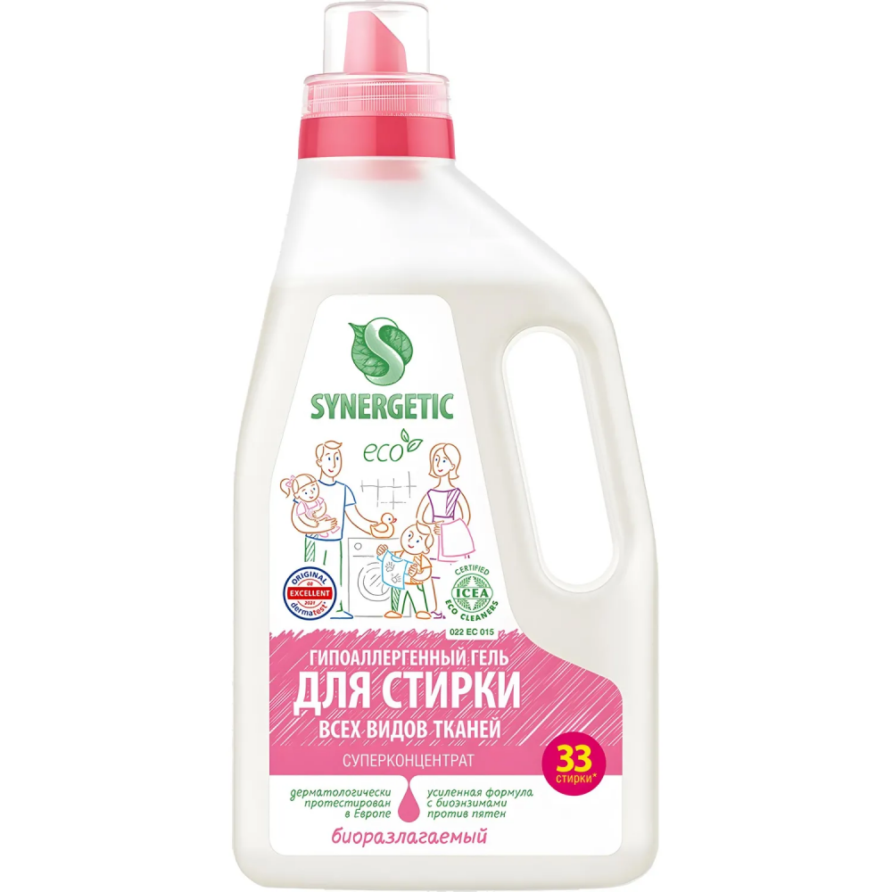 Гель для стирки Synergetic 1л, 555664