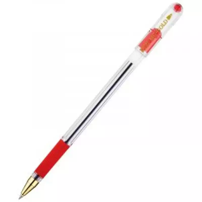 Ручка шариковая MunHwa "MC Gold" красная, 0,5мм, грип, штрих-код.207859