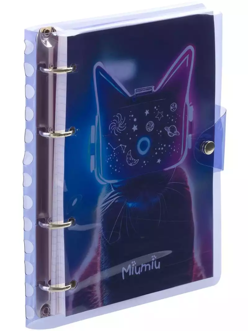 Тетрадь на кольцах 120л., А5, клетка MESHU "Miumiu", с пластиковой обложкой