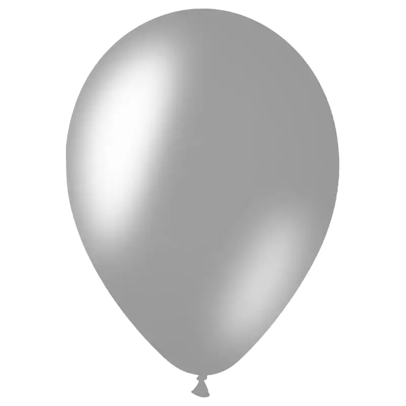 Воздушные шары, 50шт., М12/30см, MESHU, металлик, серебро, MS_55827, 362812