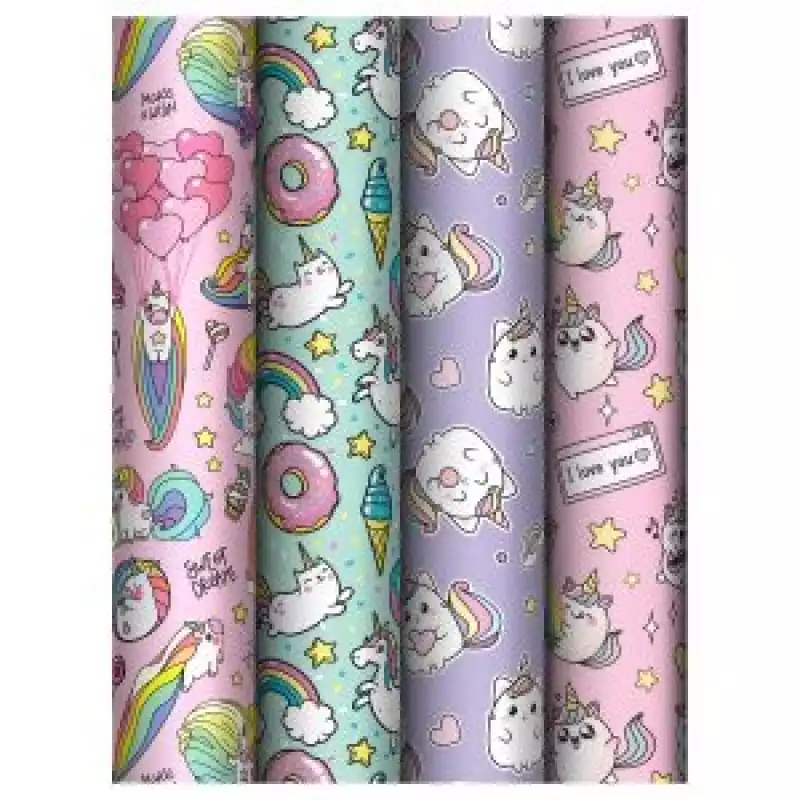 Упаковочная бумага глянц. 70*100см, MESHU "Unicorn", 80 г/м2,372616,MS_62805