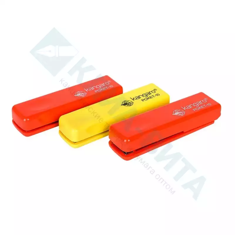 Скобосшиватель 10 л. "Poket-10" Kangaro ассорти, Poket-10-ASSORTED