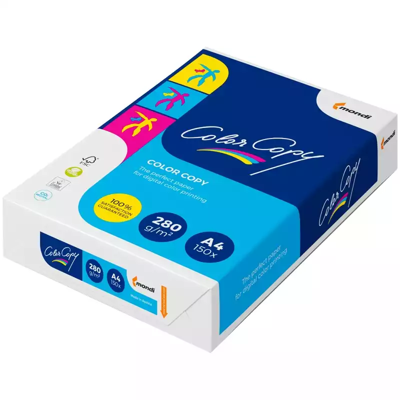 Бумага COLOR COPY,А4,280 г/м2,150 л,для полноцветной лазерной печати,А++, Австрия,161% (CIE),087844