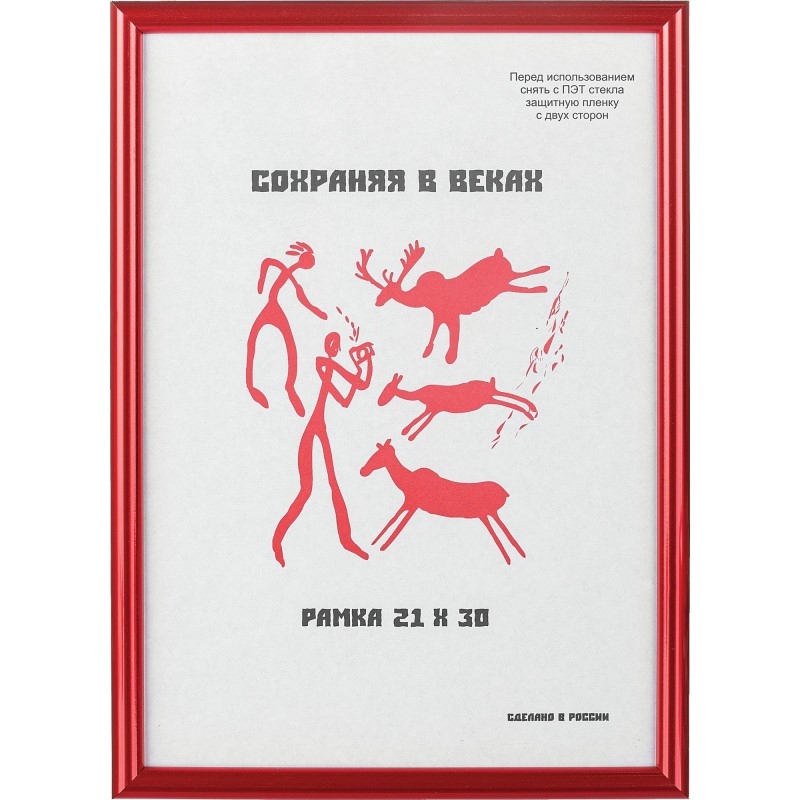 Рамка пластиковая 21x30 (A4) Красный металлик, с п, 1008929