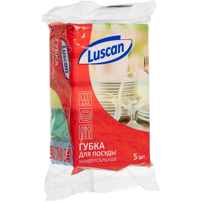 Губки для посуды Luscan 80х50х26мм 5шт/уп, 1070940