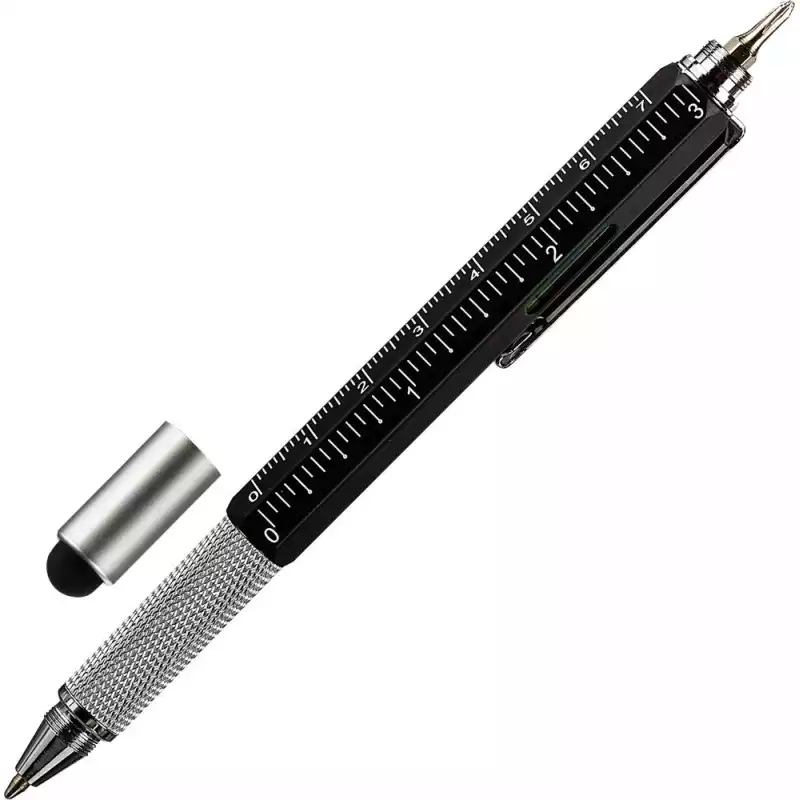 Ручка шариковая Attache Selection, корп.черн,с уровн иотверткой,ст.син,авт, 1081798