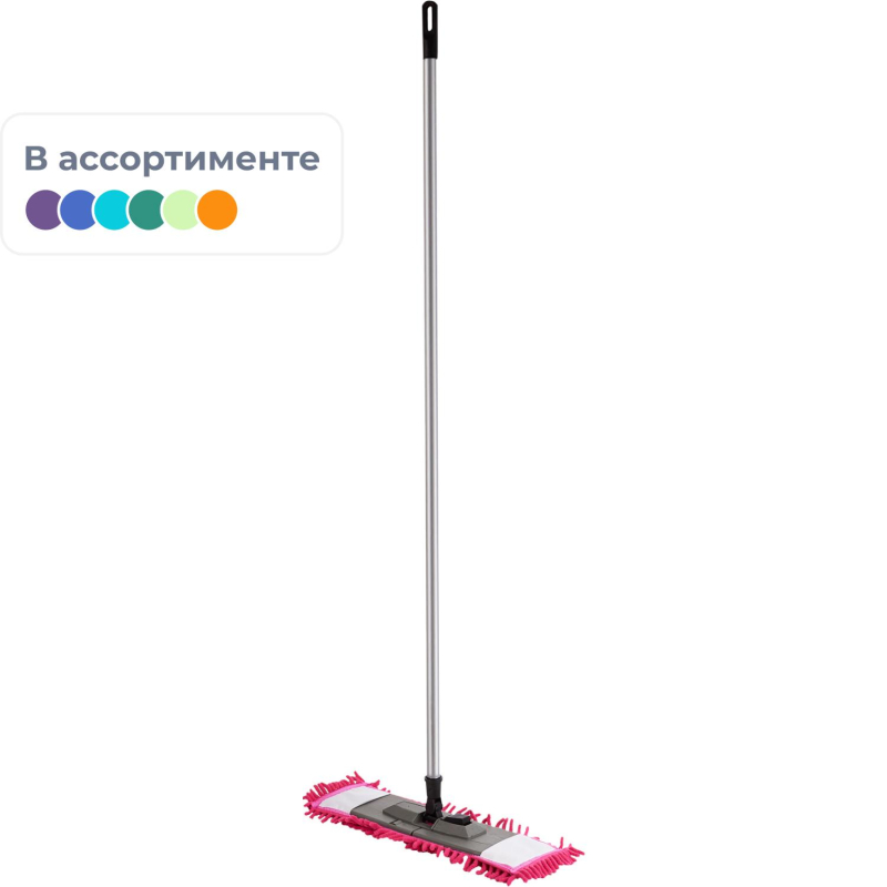 Швабра флаундер для пола пласт 47х16 в сборе с насад Chenille микрофSV5104, 1174466