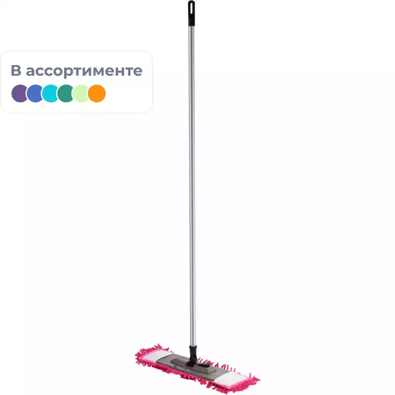Швабра флаундер для пола пласт 47х16 в сборе с насад Chenille микрофSV5104, 1174466