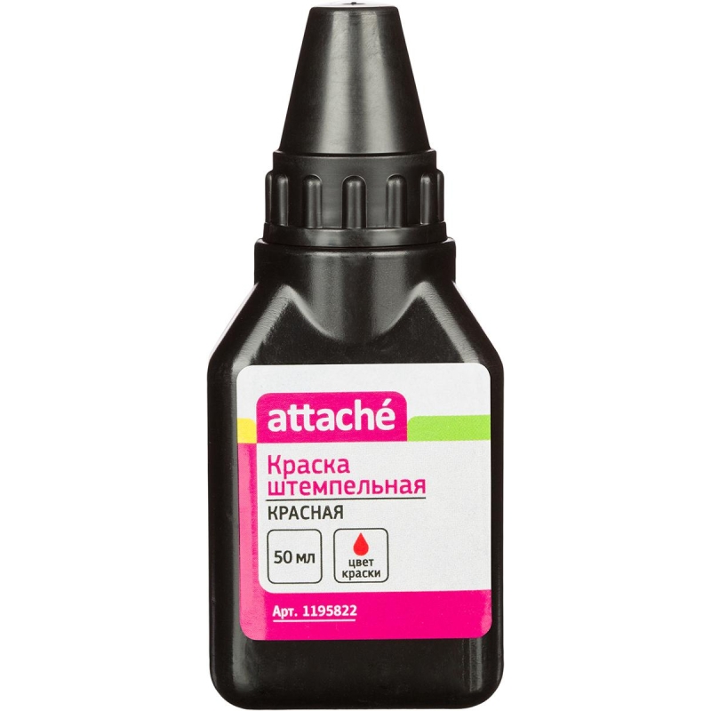 Краска штемпельная Attache красная 50 гр, 1195822