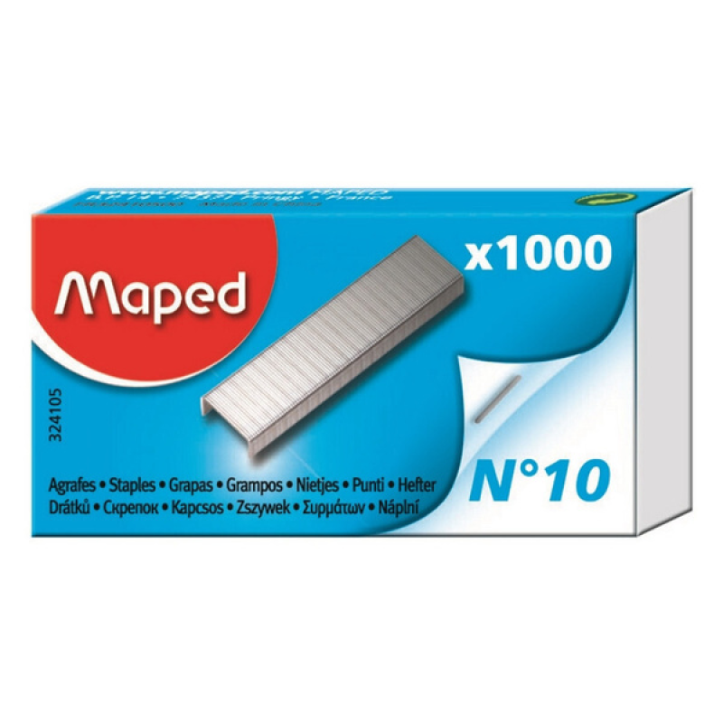 Скобы для степлера №10 Maped оцинкованные 1000 шт в уп, 1223113
