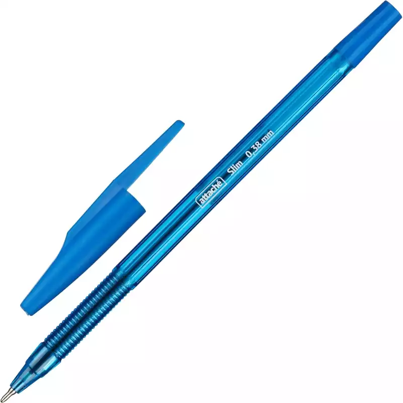 Ручка шариковая Attache Slim синяя, тонир.корп, 0,38/0,5мм, 1258564