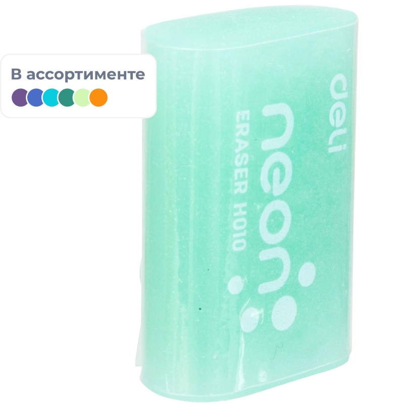 Ластик Deli 39х27х12мм ассорти/неон EH01000, 1277757