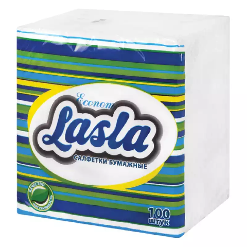 Салфетки бумажные 100 шт., 23х24 см, LASLA эконом, 50651, 128387