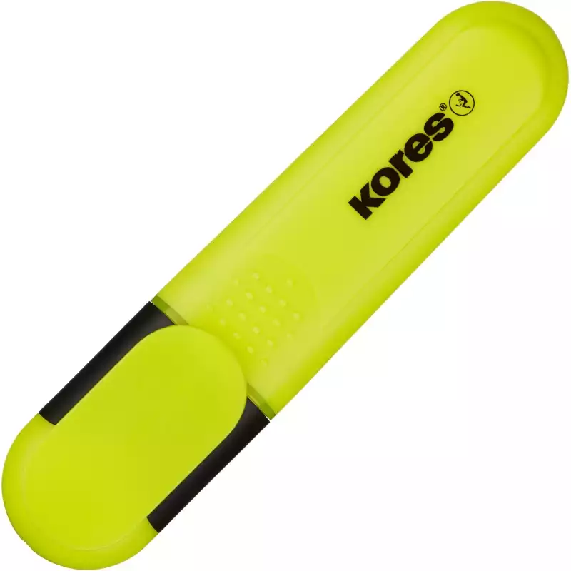 Маркер текстовыделитель Kores BRIGHT LINER PLUS, скош након, 1-5 мм, желтый, 1315564