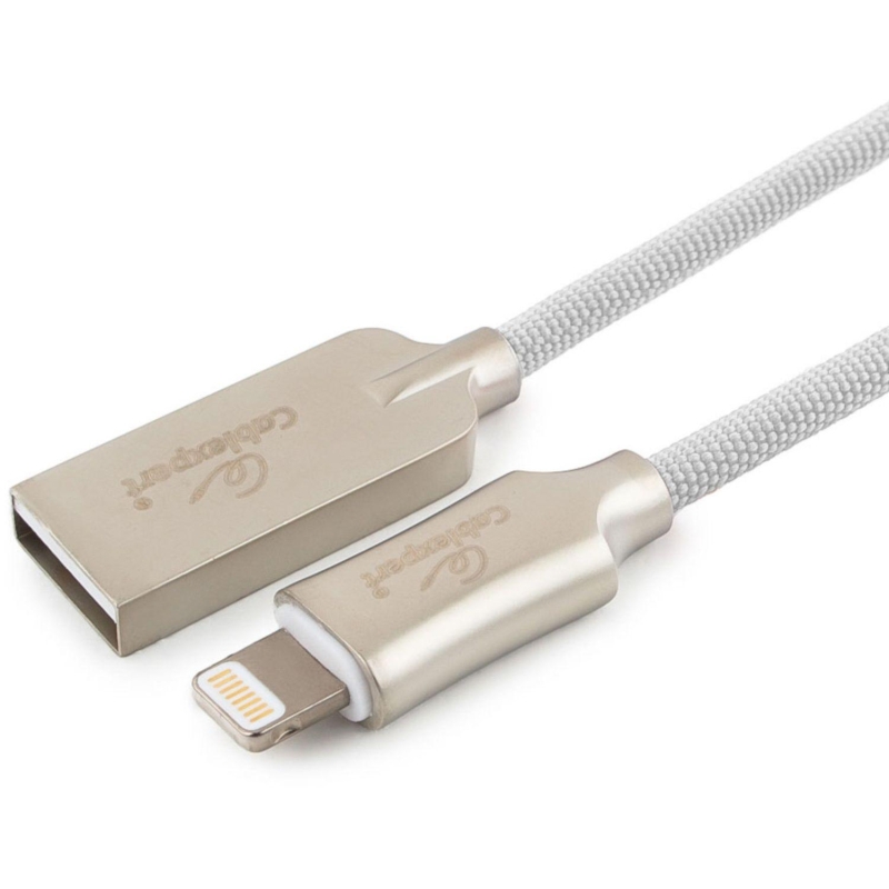 Кабель USB 2.0 - Lightning MFI, М/М, 1 м, Cablexpert, бел, CC-P-APUSB02W-1M,1393303