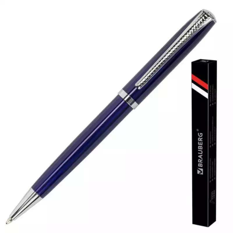 Ручка подарочная шариковая BRAUBERG "Cayman Blue",узел 1 мм, линия письма 0,7 мм, синяя, 141409