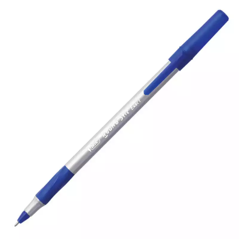 Ручка шариковая BIC "Round Stic Exact", СИНЯЯ, корпус серый, узел 0,7 мм, 0,28, 918543, 141767