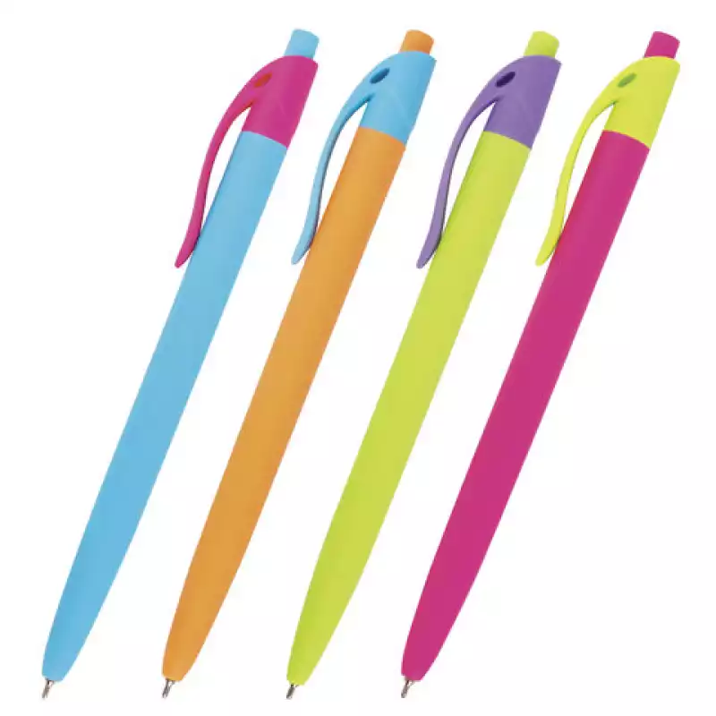 Ручка шариковая масляная автоматическая BRAUBERG "FRUITY RX", СИНЯЯ, soft-touch, узел 0,7 мм,142656
