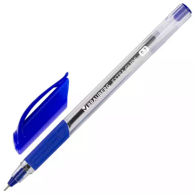 Ручка шариковая масляная BRAUBERG Extra Glide GT,трехгранная,узел 0,7мм,синяя,OBP103,142681