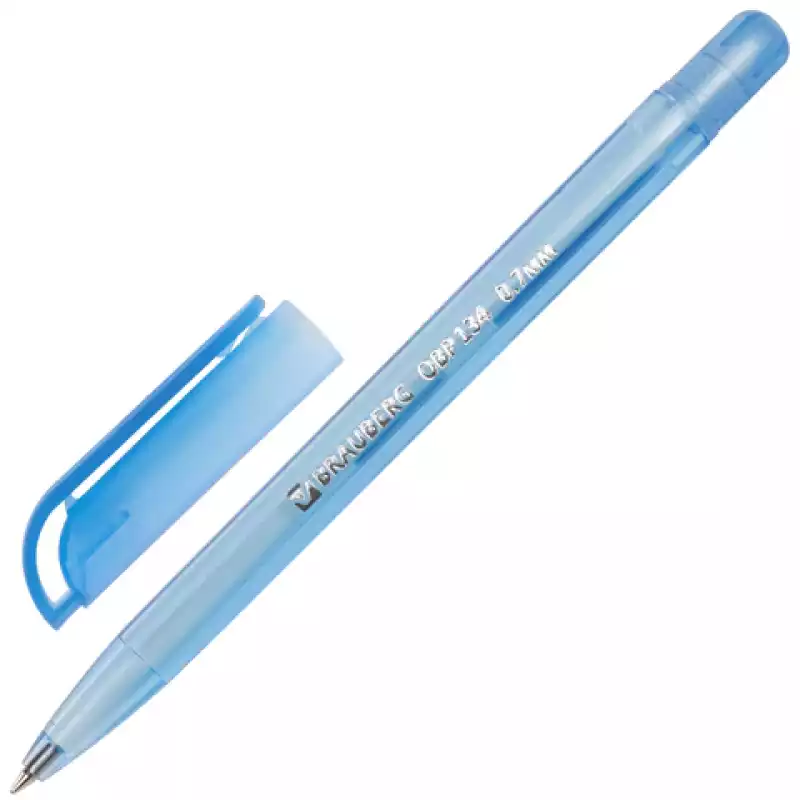Ручка шариковая масляная BRAUBERG "Olive Pen Tone", СИНЯЯ, корпус тонированный, узел 0,7 мм,142710