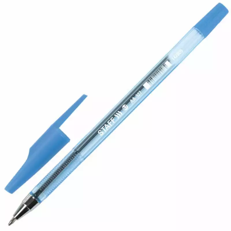 Ручка шариковая STAFF AA-927, СИНЯЯ, корпус тонир., хромир. детали, 0,7 мм, линия 0,35 мм, 142809