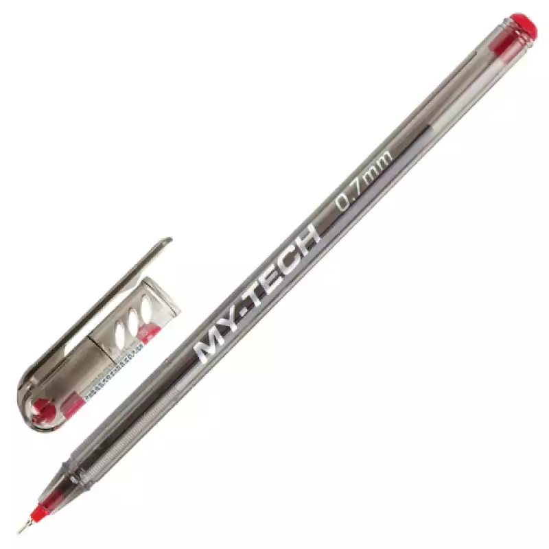 Ручка шариковая масляная PENSAN "My-Tech", КРАСНАЯ, игольч узел 0,7 мм, линия письма 0,35 мм, 143384