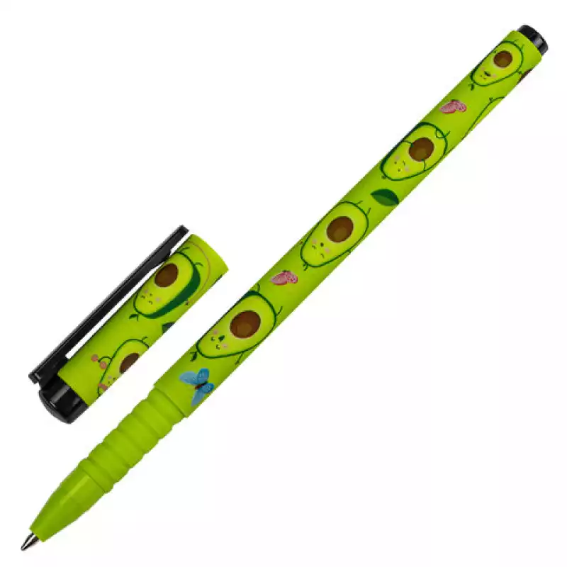 Ручка шариковая BRAUBERG SOFT TOUCH GRIP "AVOCADO", СИНЯЯ, 143716