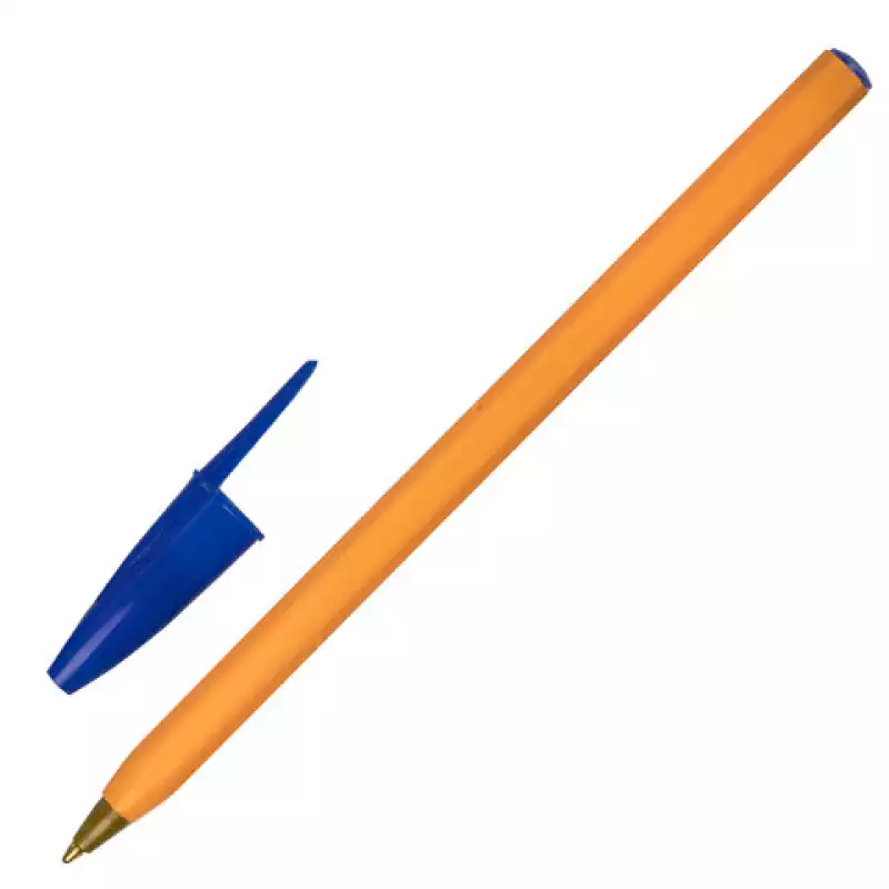 Ручка шариковая STAFF "Basic Orange BP-01", СИНЯЯ, длина корпуса 14 см, узел 1 мм,143740