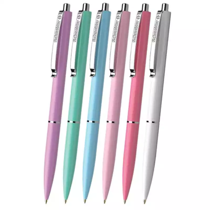 Ручка шариковая автоматическая SCHNEIDER (Германия) "K15 Pastel", СИНЯЯ,ассорти, узел 1 мм,143757