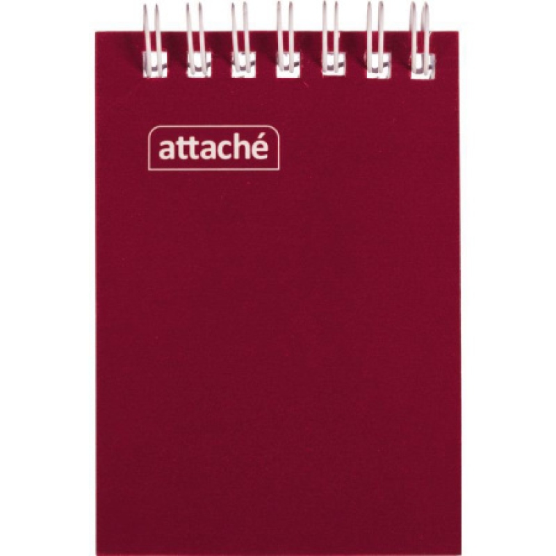 Блокнот на спирали А7 60л. ATTACHE, бордо, блок 60г, обложка 215г, 1441830