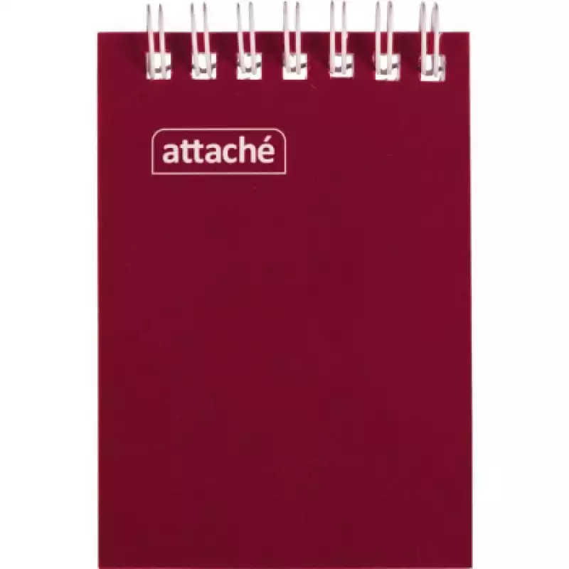 Блокнот на спирали А7 60л. ATTACHE, бордо, блок 60г, обложка 215г, 1441830