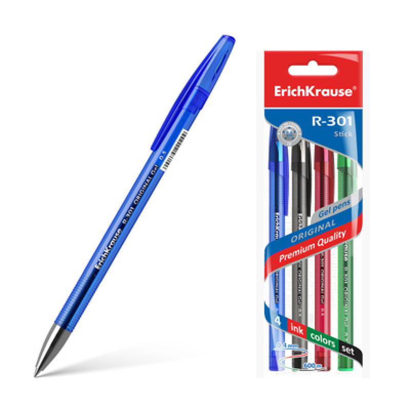 Набор гелевых ручек неавтом ErichKrause R-301 Original Gel Stick 0.5 1/4шт, 1442246