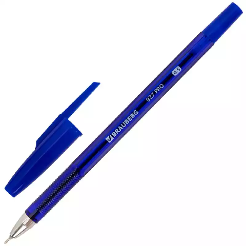 Ручка шариковая BRAUBERG 927 PRO "WRITING 3.0", СИНЯЯ, пишущий узел 0,5 мм, линия письма 0,2, 144337