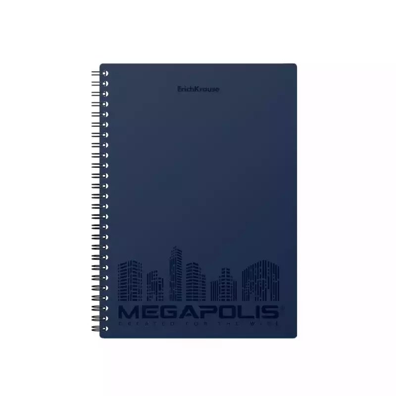 Бизнес-тетрадь А5 Erich Krause MEGAPOLIS 80л обл.пласт,син,спир,клетка45946,1466230