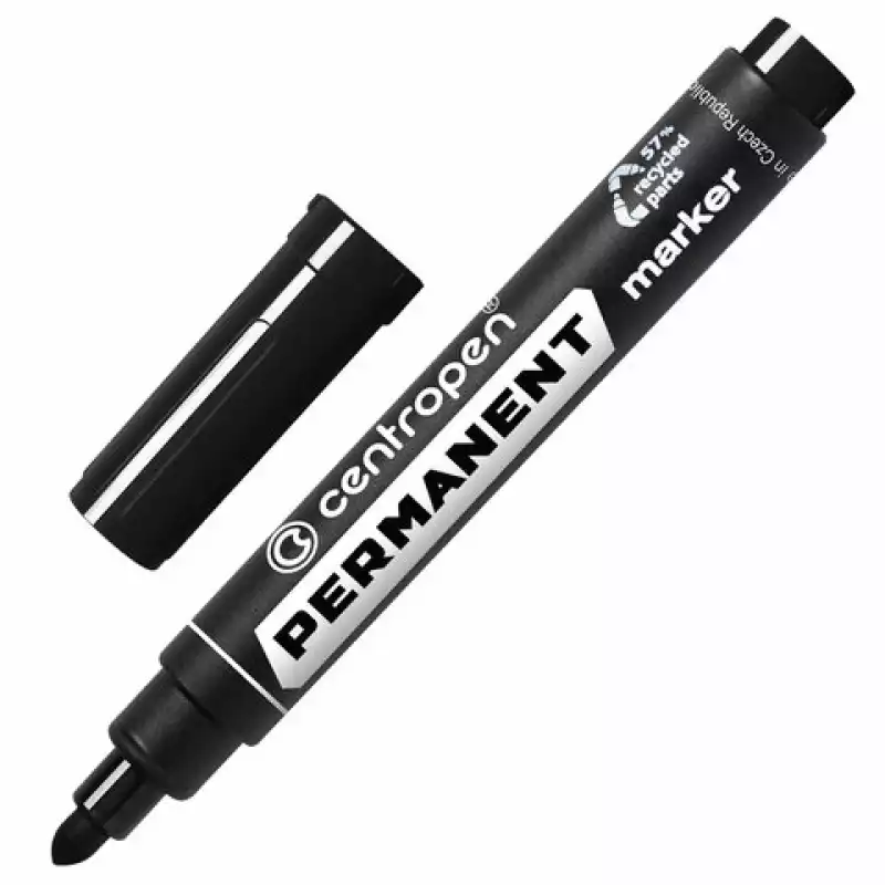 Маркер перманентный CENTROPEN 8566, ЧЕРНЫЙ, круглый наконечник, 2,5 мм, 5 8566 0112,150061