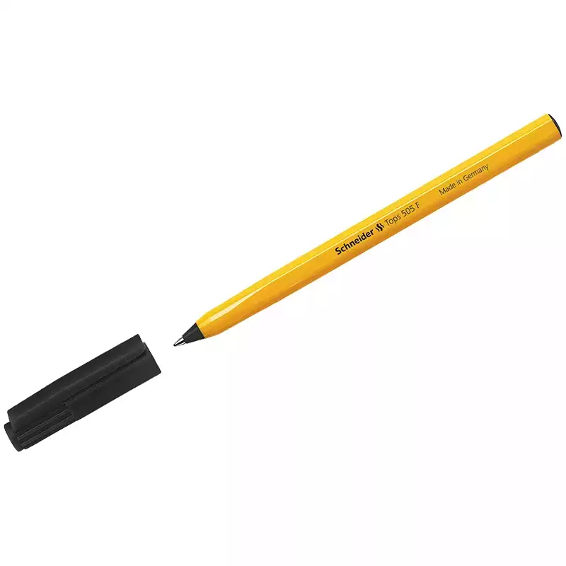 Ручка шариковая Schneider "Tops 505 F" черная, 0,8мм, оранжевый корпус, 255648, 150501