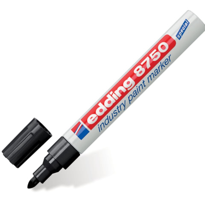 Маркер-краска лаковый (paint marker) EDDING 8750, ЧЕРНЫЙ, 2-4 мм, кругл. наконеч., E-8750/1, 150596