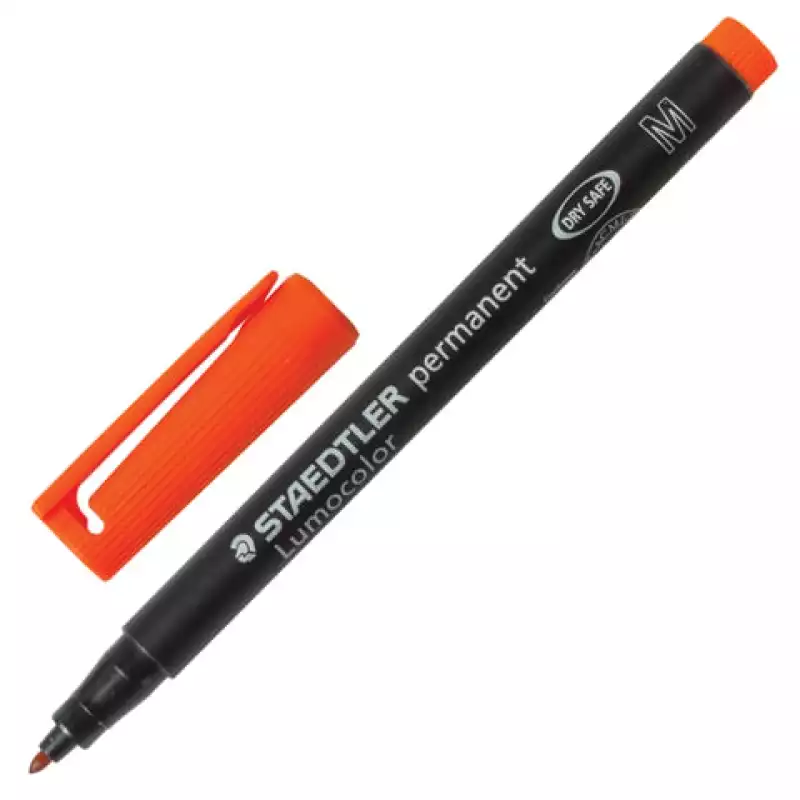 Маркер перманентный STAEDTLER (Германия) "Lumocolor", ОРАНЖЕВЫЙ, кругл након, 1мм, 317-4, 150988