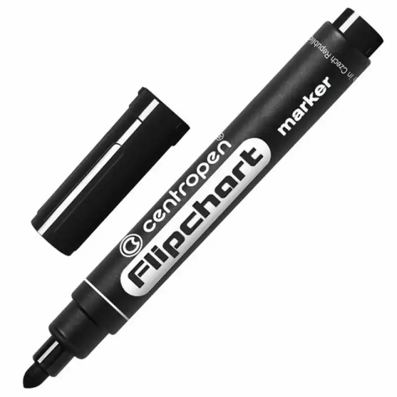 Маркер для бумажного флипчарта ЧЕРНЫЙ CENTROPEN, НЕПРОПИТЫВАЮЩИЙ, 2,5 мм, 8550, 5 8550 0112, 151104