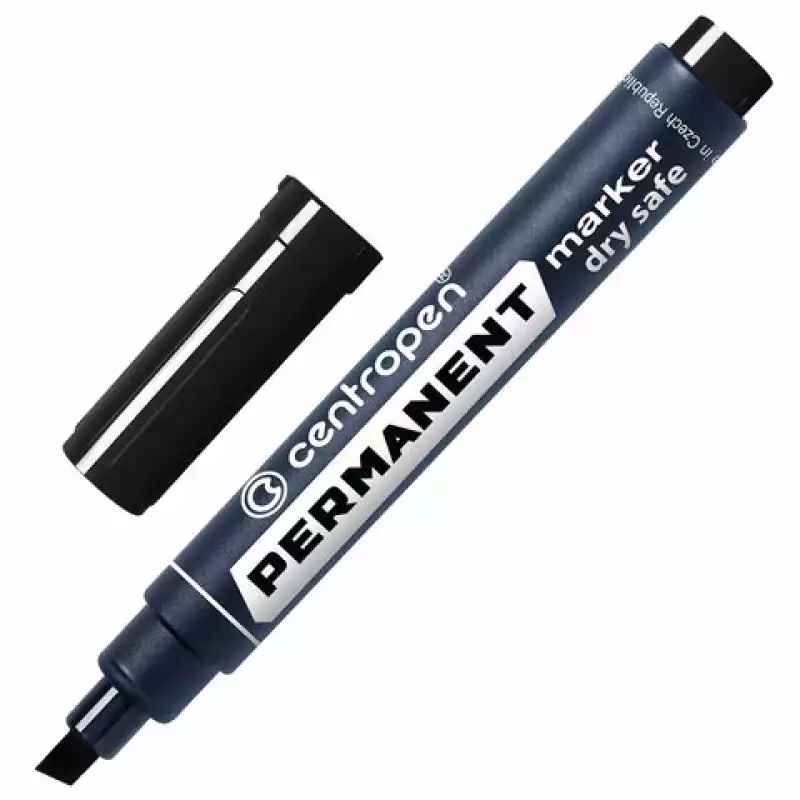 Маркер перманентный CENTROPEN 8516, ЧЕРНЫЙ, скошенный наконечник, 2-5 мм, 5 8516 0112, 151105